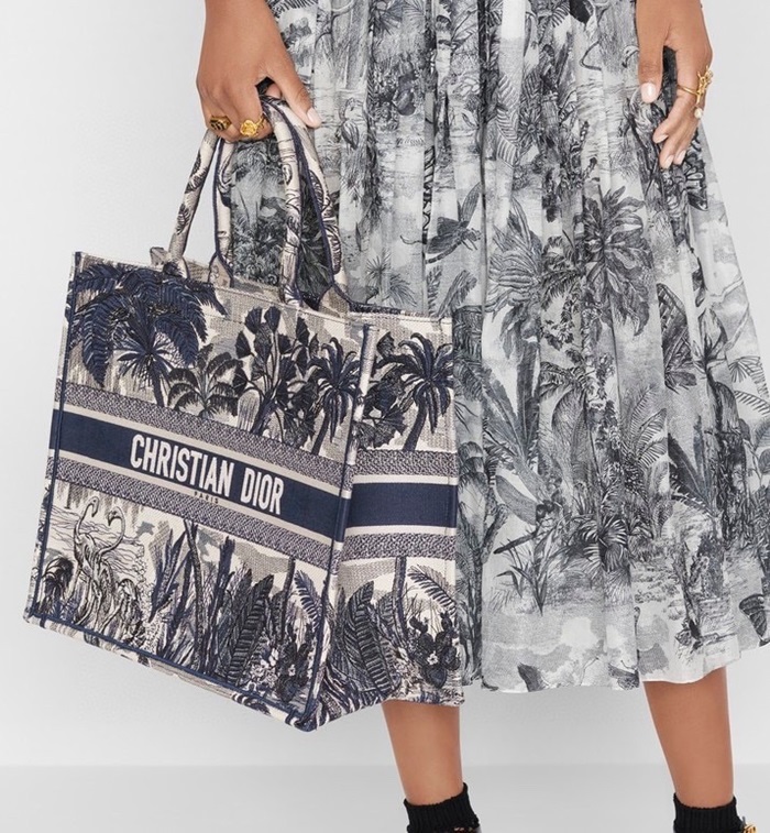 ディオールレディースネイビーブックトートバッグb656