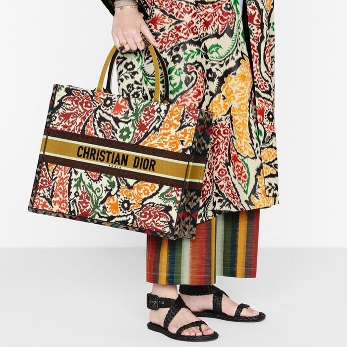 ディオールレディースオレンジブックトートバッグb665