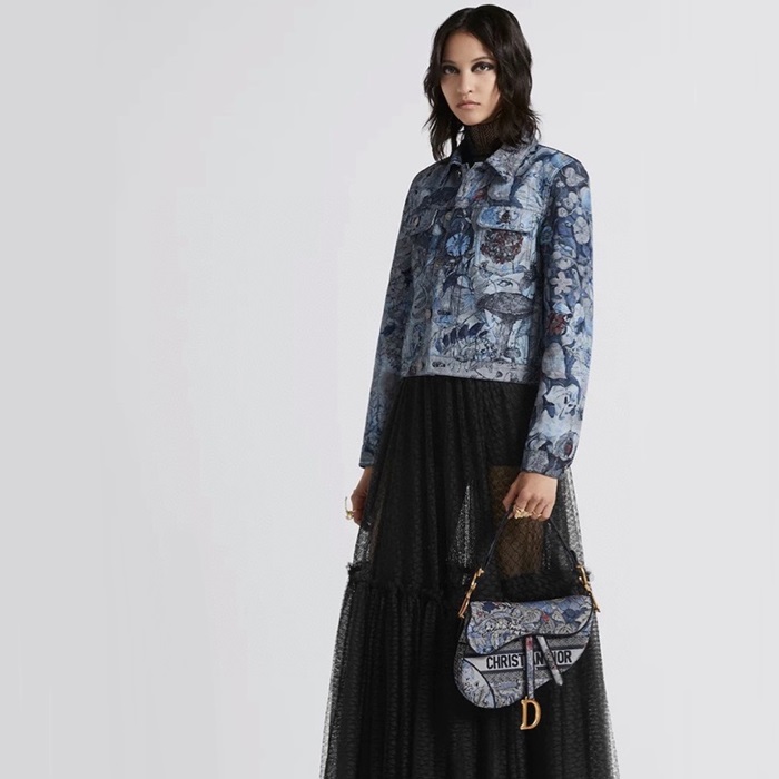 ディオールレディースブルーサドルバッグb706