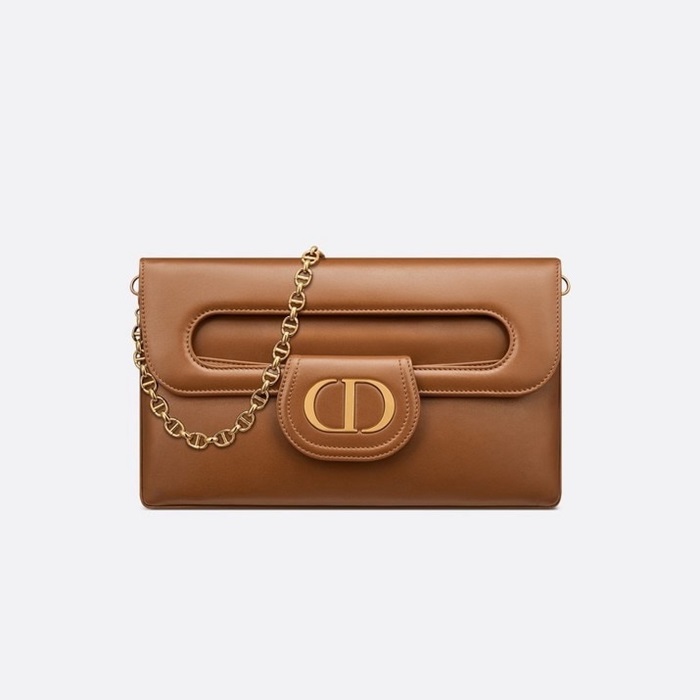 ディオールレディースキャメルダブルクラッチバッグb724