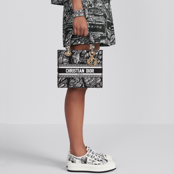 ディオールレディースブラックレディバッグb728