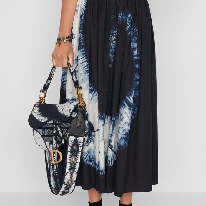 ディオールレディースネイビーサドルバッグb771