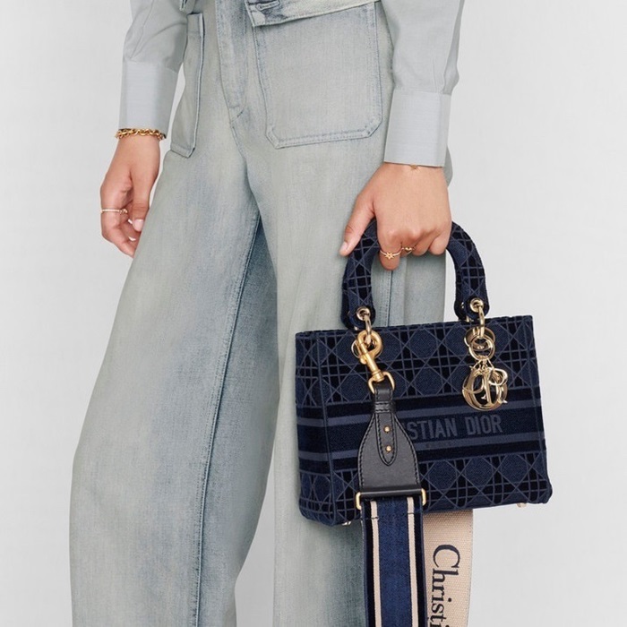 ディオールレディースネイビーレディバッグb786
