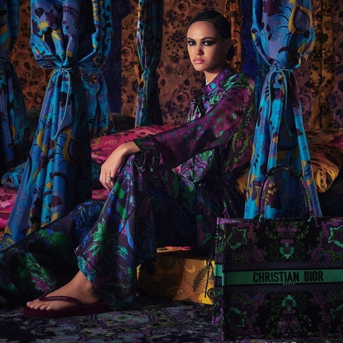 ディオールレディースパープルブックトートバッグb842