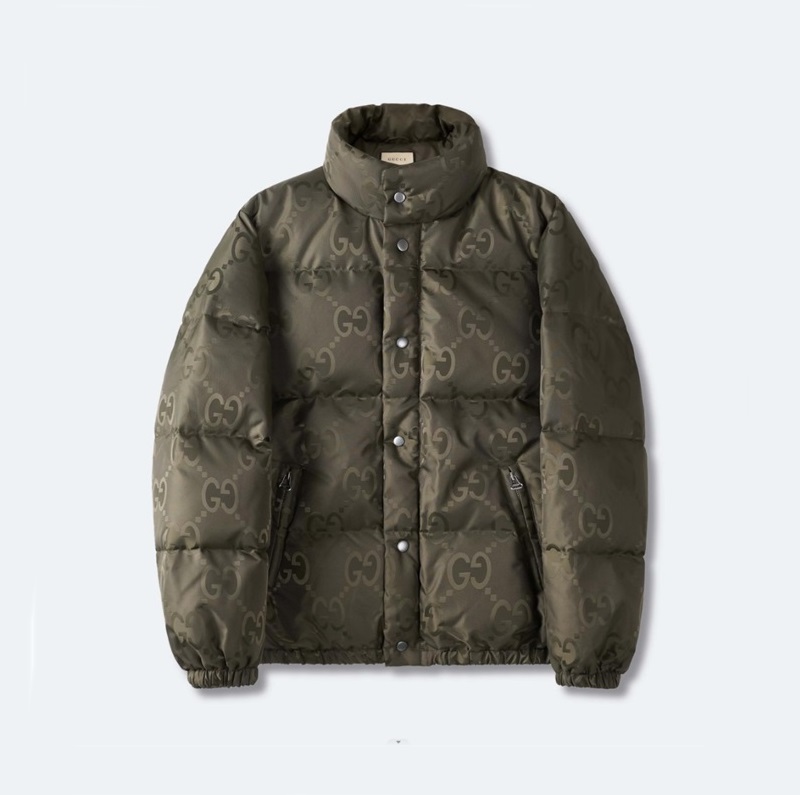 グッチユニセックスカーキダックダウンパディングc161