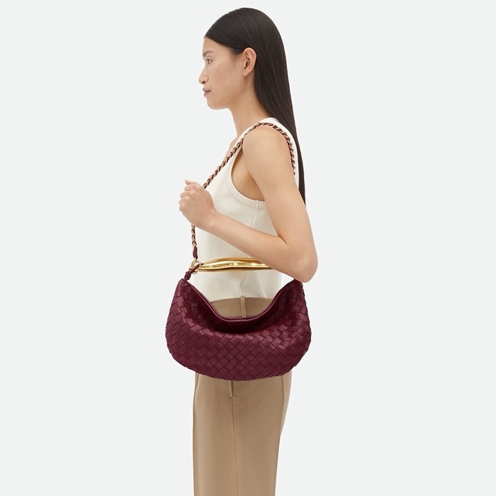 ボッテガヴェネタレディースバーガンディサーディンチョークb871