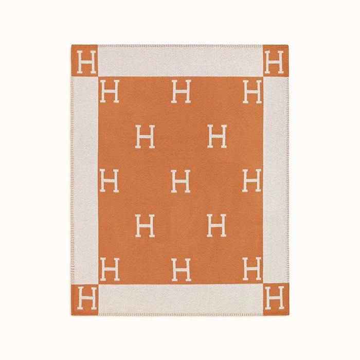 エルメス冬のファッションオレンジ毛布c1646