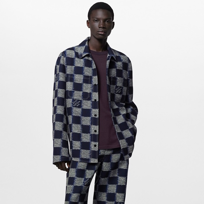 ルイヴィトンメンズブルーシャツc198