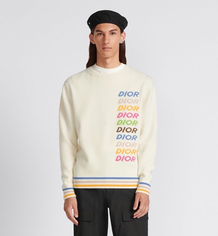 ディオールメンズアイボリーニットc213