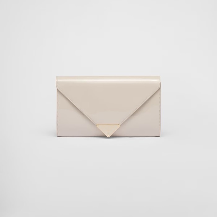 プラダレディースホワイトフリップバッグb895