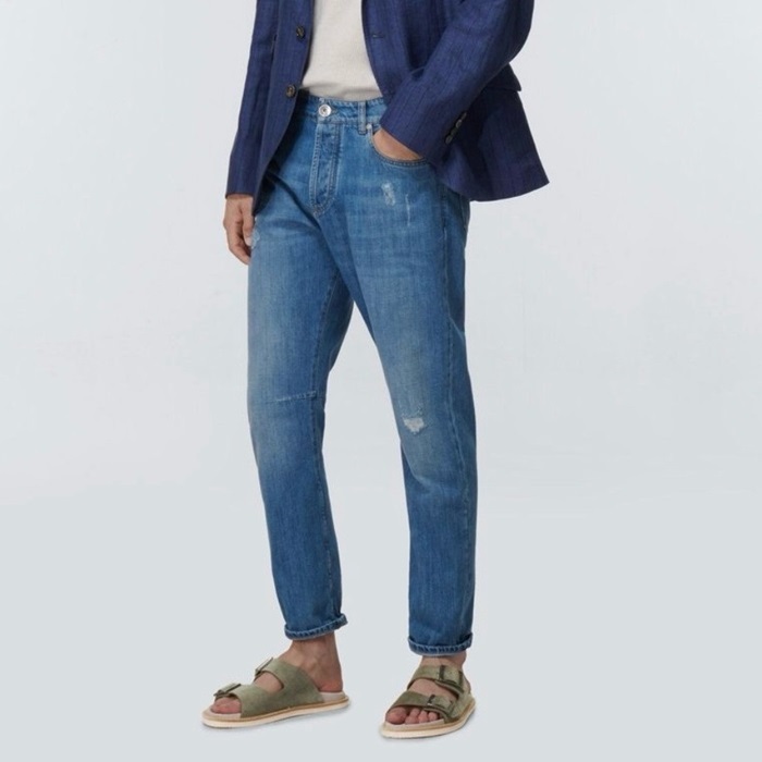 ブルネロクチネリメンズカーキスリッパs31