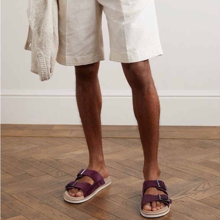 ブルネロクチネリメンズバーガンディスリッパs56