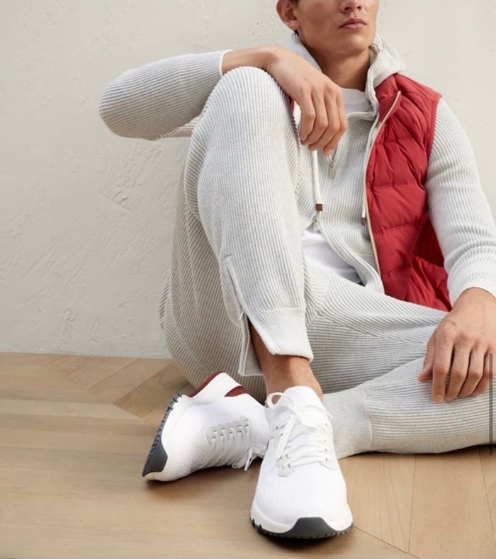 ブルネロクチネリメンズホワイトスニーカーs85