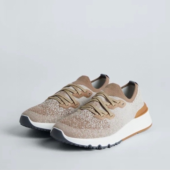 ブルネロクチネリメンズキャメルスニーカーs86