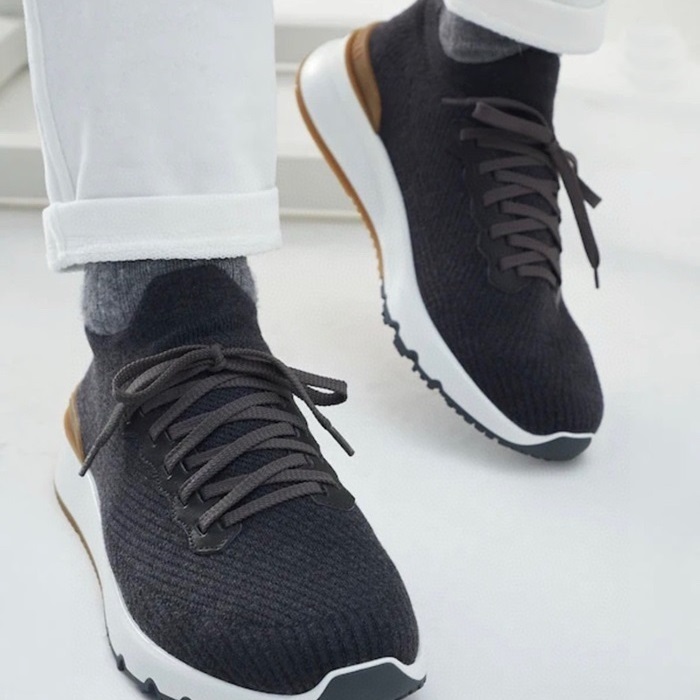 ブルネロクチネリメンズチャコールスニーカーs89