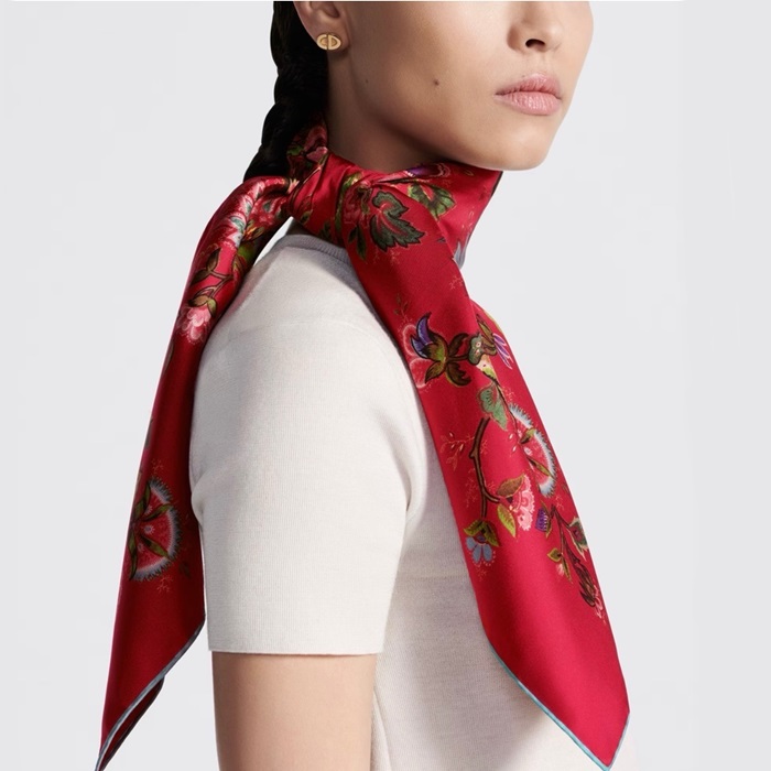 ディオールレディースレッドマフラーc1728