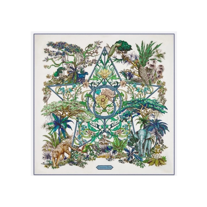 ディオールレディースグリーンマフラーc1729