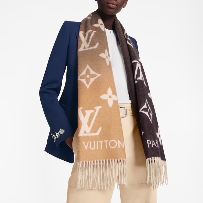 ルイヴィトンレディースブラウンマフラーc1757