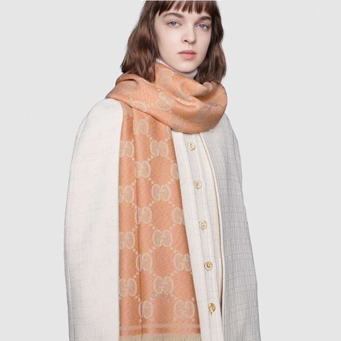 グッチレディースオレンジマフラーc1774