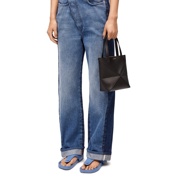 ロエベレディースパズルブラックトートバッグb954