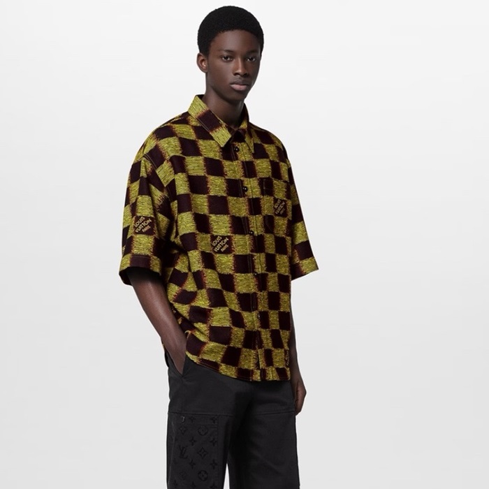 ルイヴィトンメンズグリーン半袖シャツc242