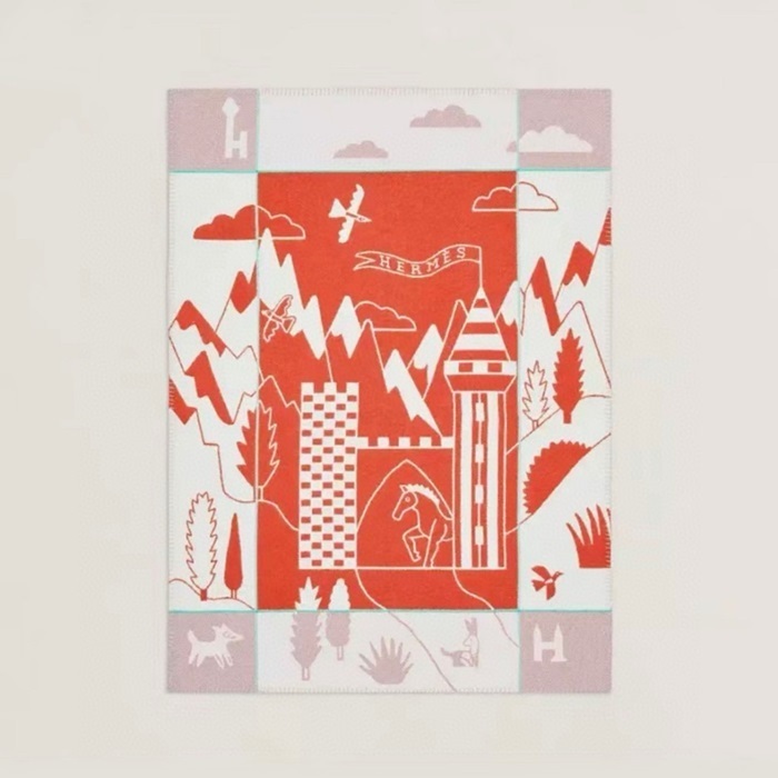 エルメス冬のファッションオレンジ毛布c1779