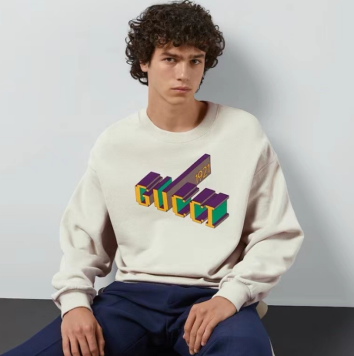 グッチメンズベーシックホワイトスウェットシャツc248