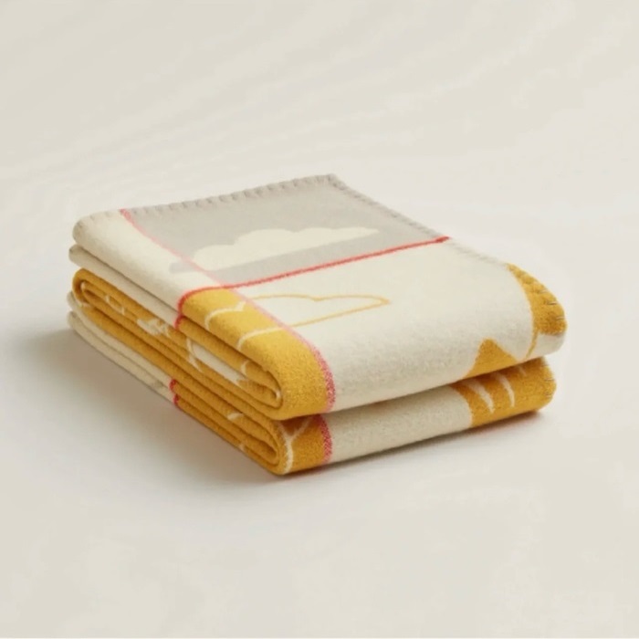 エルメス冬のファッションイエロー毛布c1784