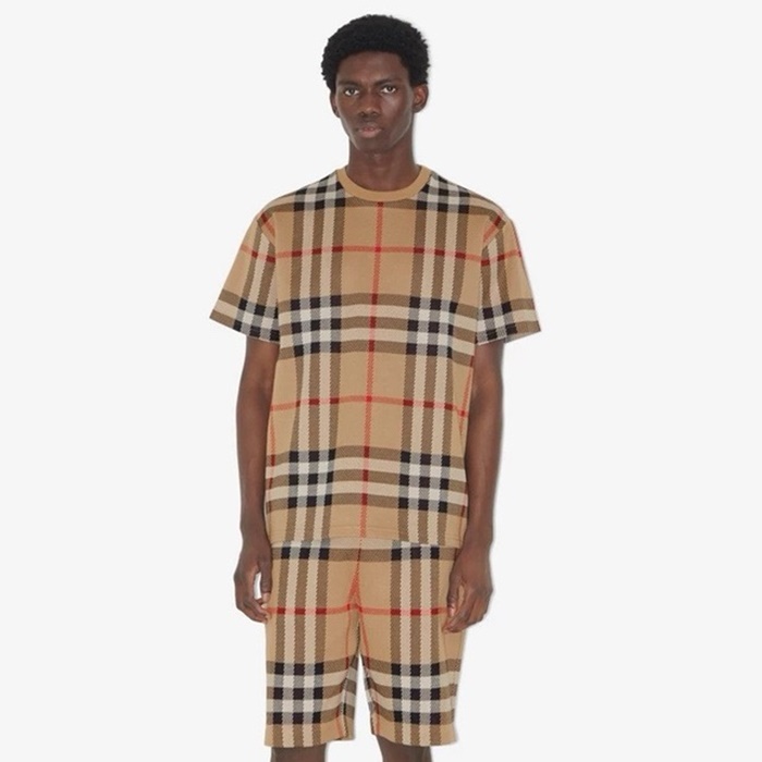 バーバリーメンズベージュ半袖Tシャツc274
