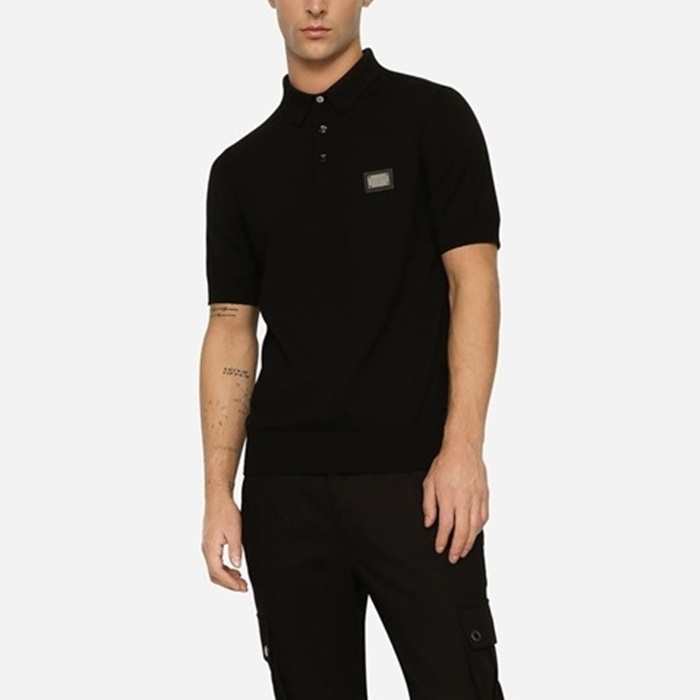 ドルチェ＆ガッバーナメンズブラックポロ半袖Tシャツc02