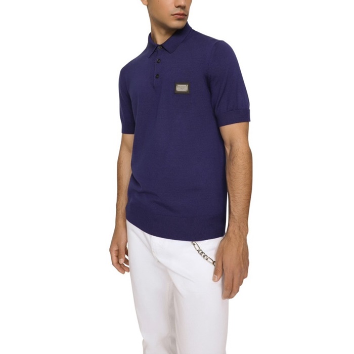 ドルチェ＆ガッバーナメンズネイビーポロ半袖Tシャツc03
