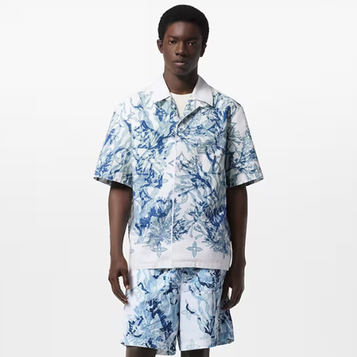 ルイヴィトンメンズブルー半袖シャツc313