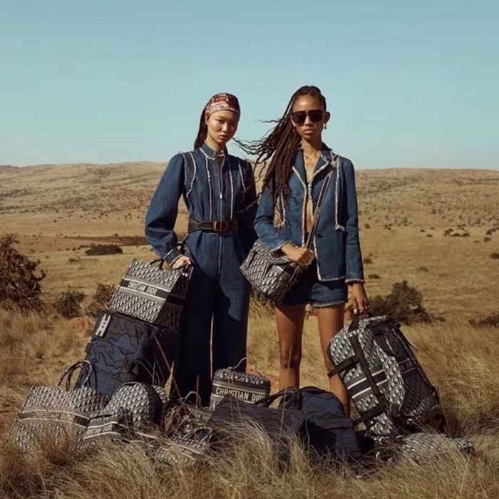 ディオールユニセックスオブリークネイビーキャリーバッグc107