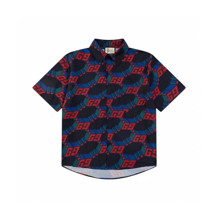 グッチメンズブラック半袖シャツc311