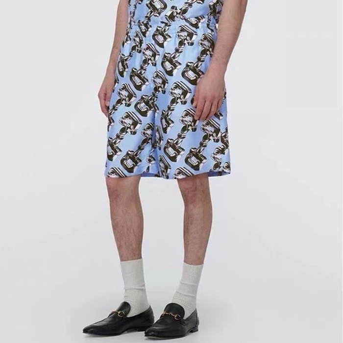 グッチメンズカジュアルブルーショートパンツc314