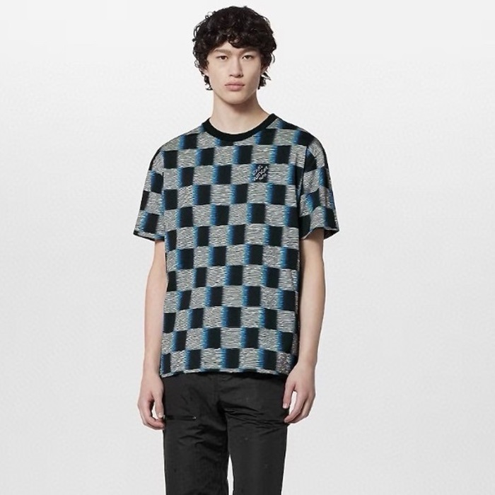 ルイヴィトンメンズブルー半袖Tシャツc318