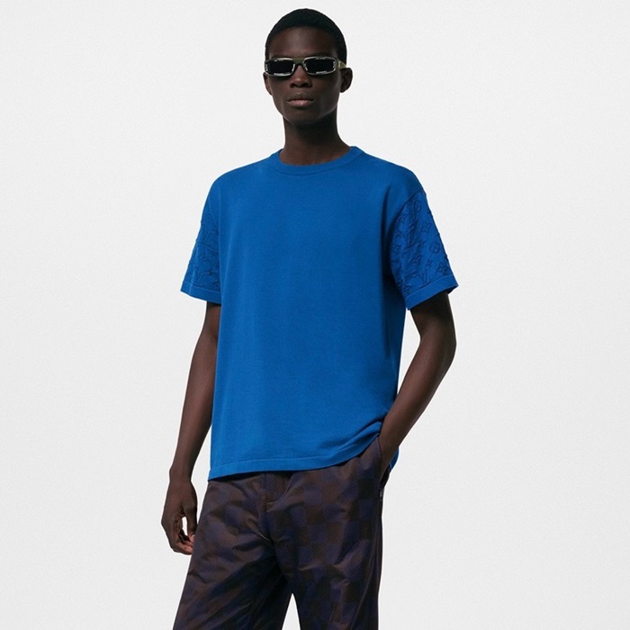 ルイヴィトンメンズブルー半袖Tシャツc323