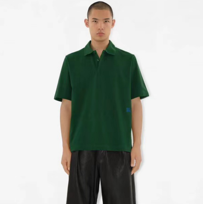 バーバリーメンズグリーンポロ半袖Tシャツc286