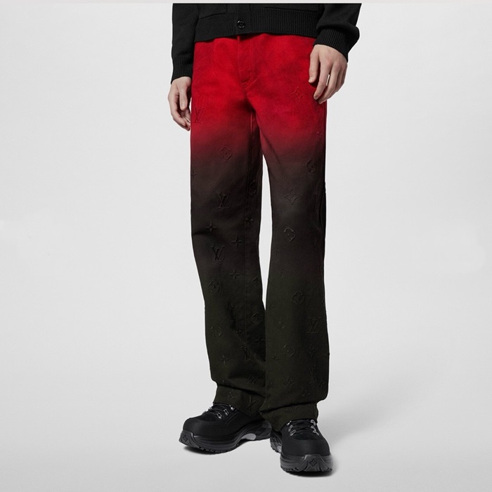 ルイヴィトンメンズブラックジーンズc346