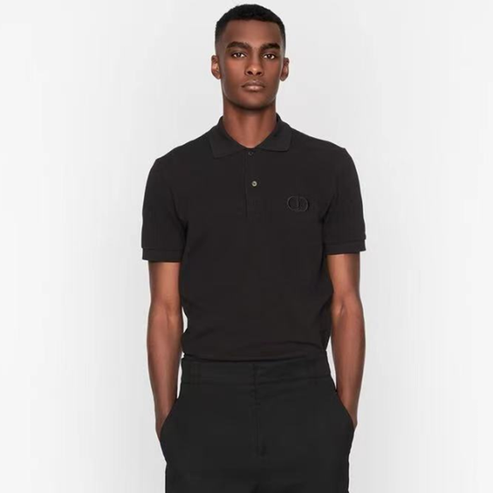 ディオールメンズブラックポロ半袖Tシャツc299