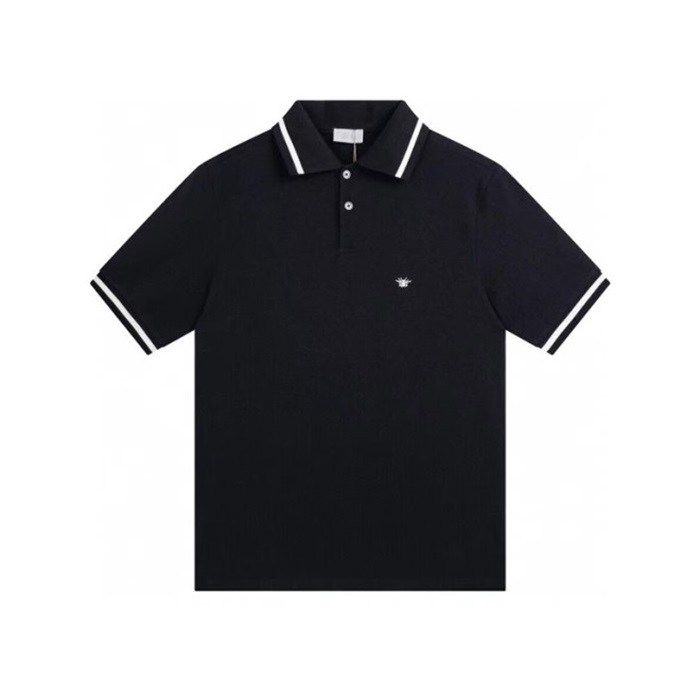 ディオールメンズブラックポロ半袖Tシャツc303