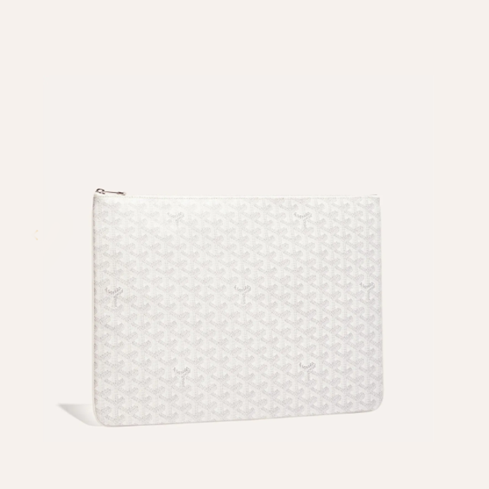 ゴヤールユニセックスホワイトセナクラッチバッグb1365