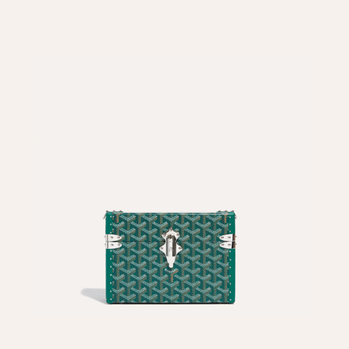 ゴヤールユニセックスグリーンカセットトランクバッグb1388