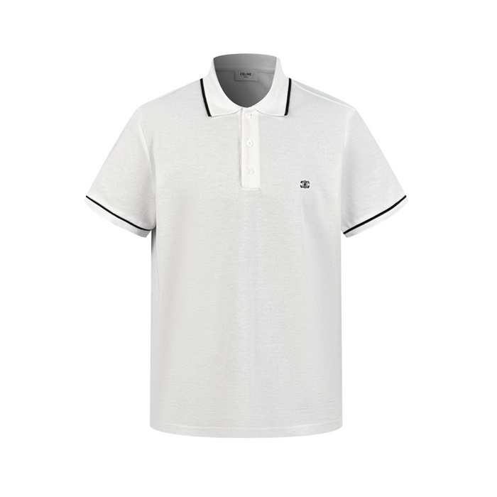 セリーヌメンズホワイトポロシャツc19