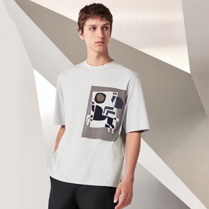 エルメスメンズホワイト半袖Tシャツe173