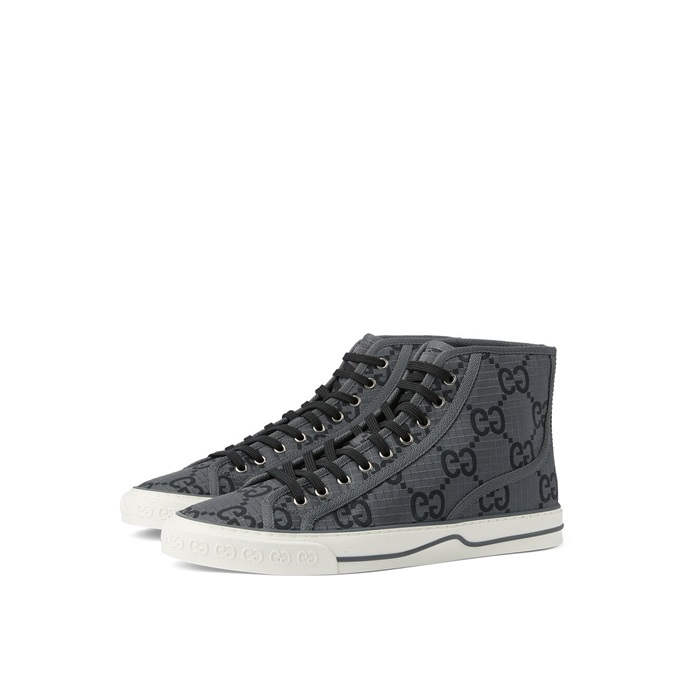 グッチメンズグレーテニスハイトップスニーカーs117
