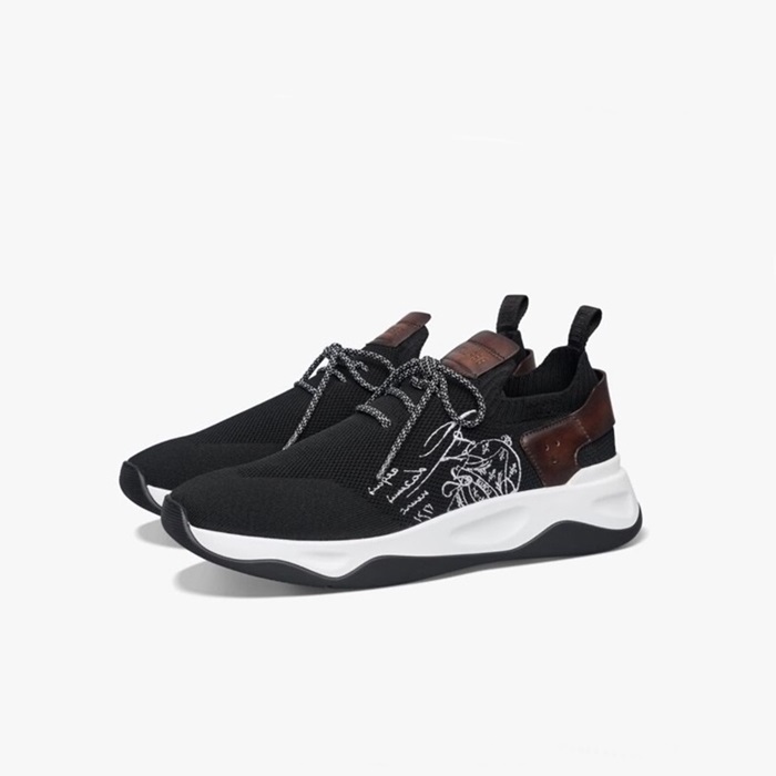 ベルルッティメンズブラックスニーカーr328