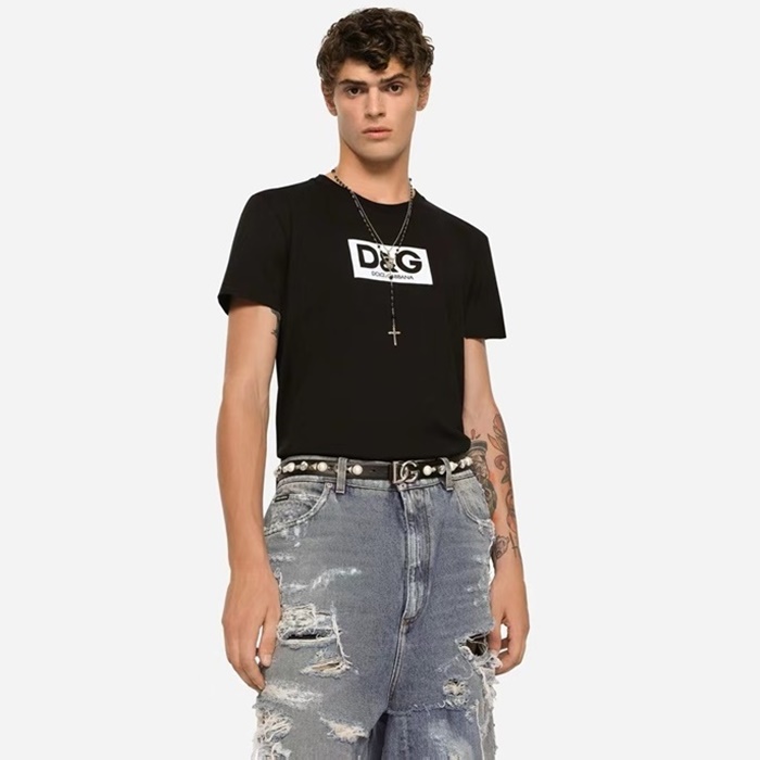 ドルチェ＆ガッバーナメンズブラック半袖Tシャツc11
