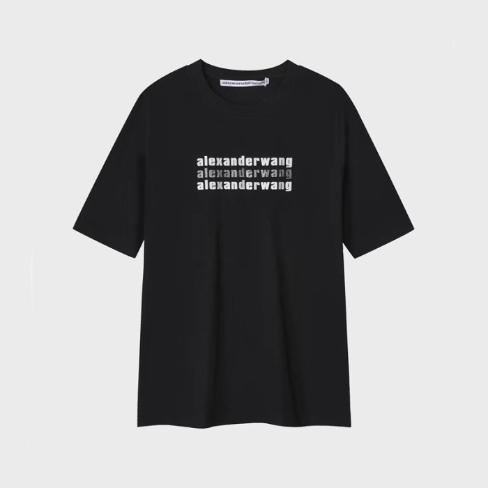 アレクサンダーワンメンズブラック半袖Tシャツc240