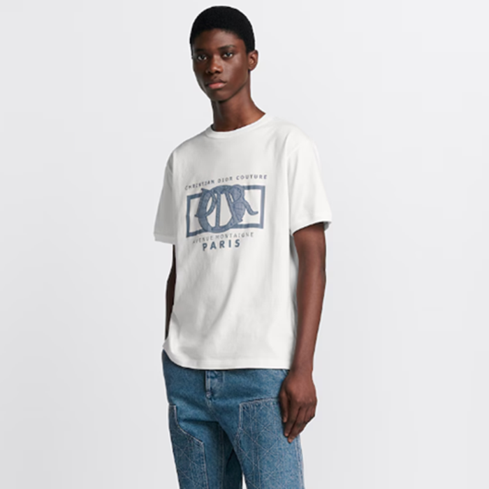 ディオールメンズホワイト半袖Tシャツc309